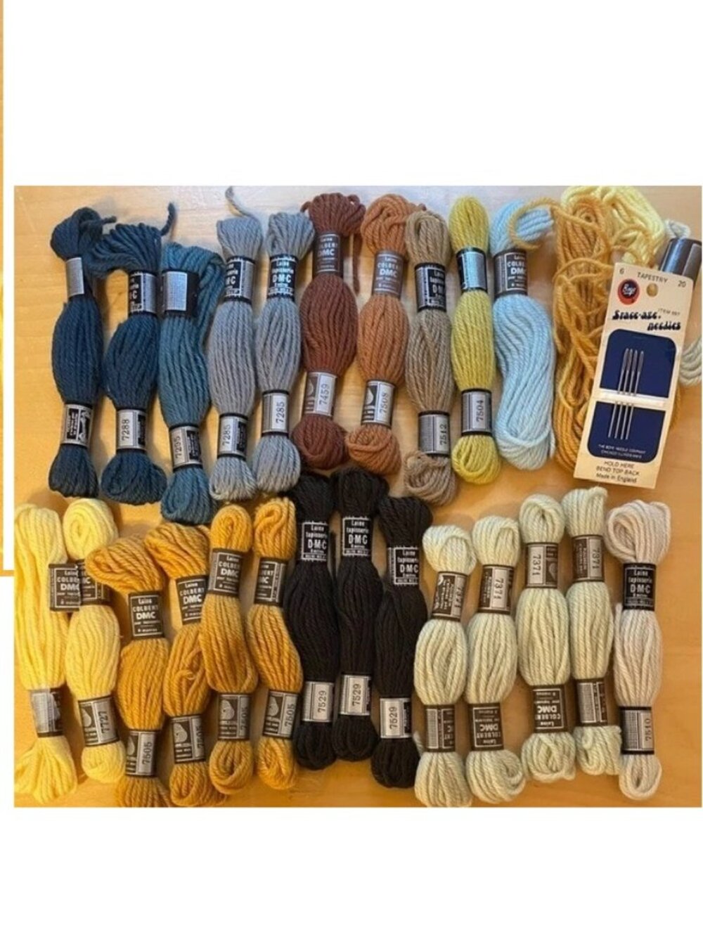DMC Tapestry 100% Wool Yarn Laine Tapisserie Lot of 24 skeins NEW + bonus